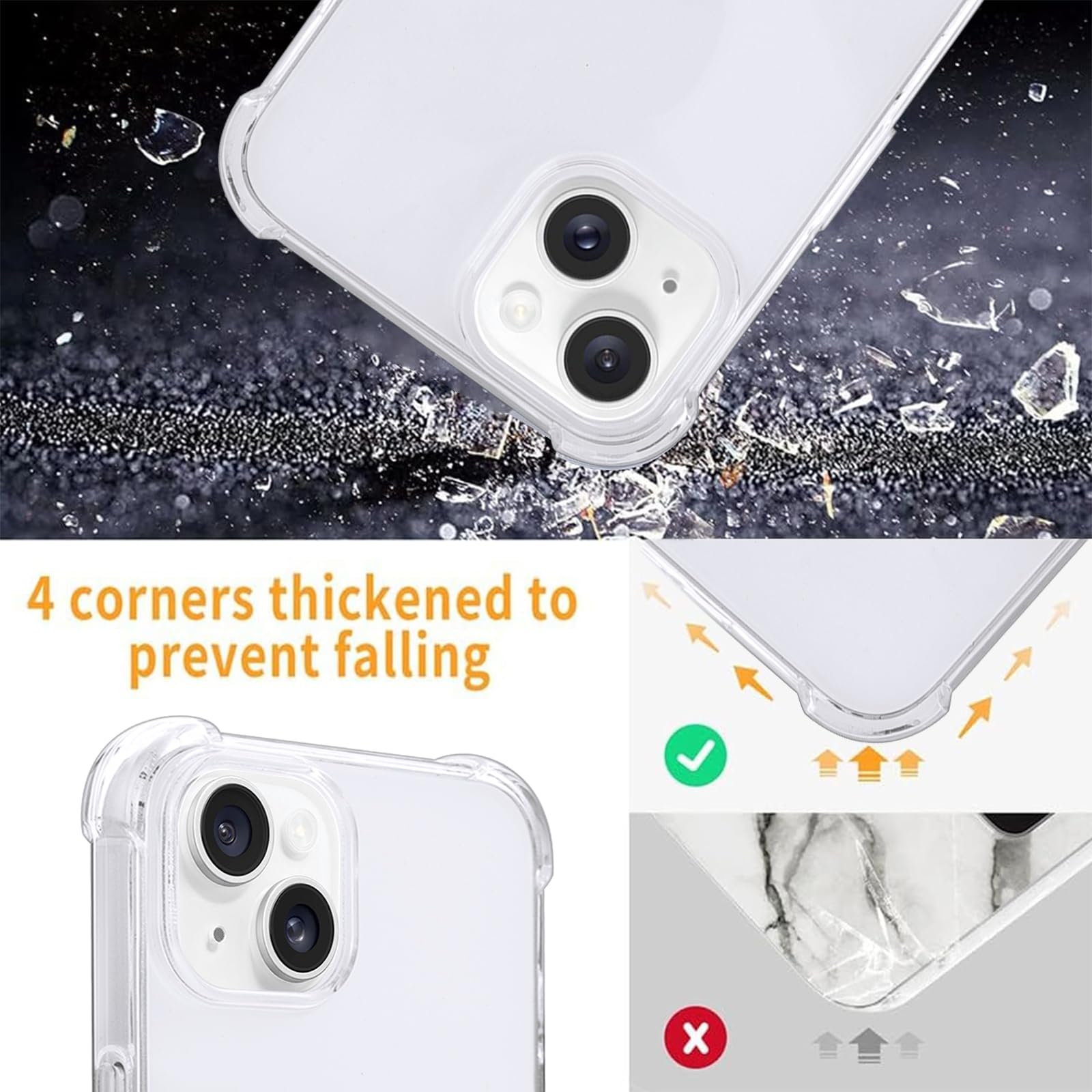 Pnakqil 2 Pezzi Cover per iPhone 15 6.1, Ultra Sottile