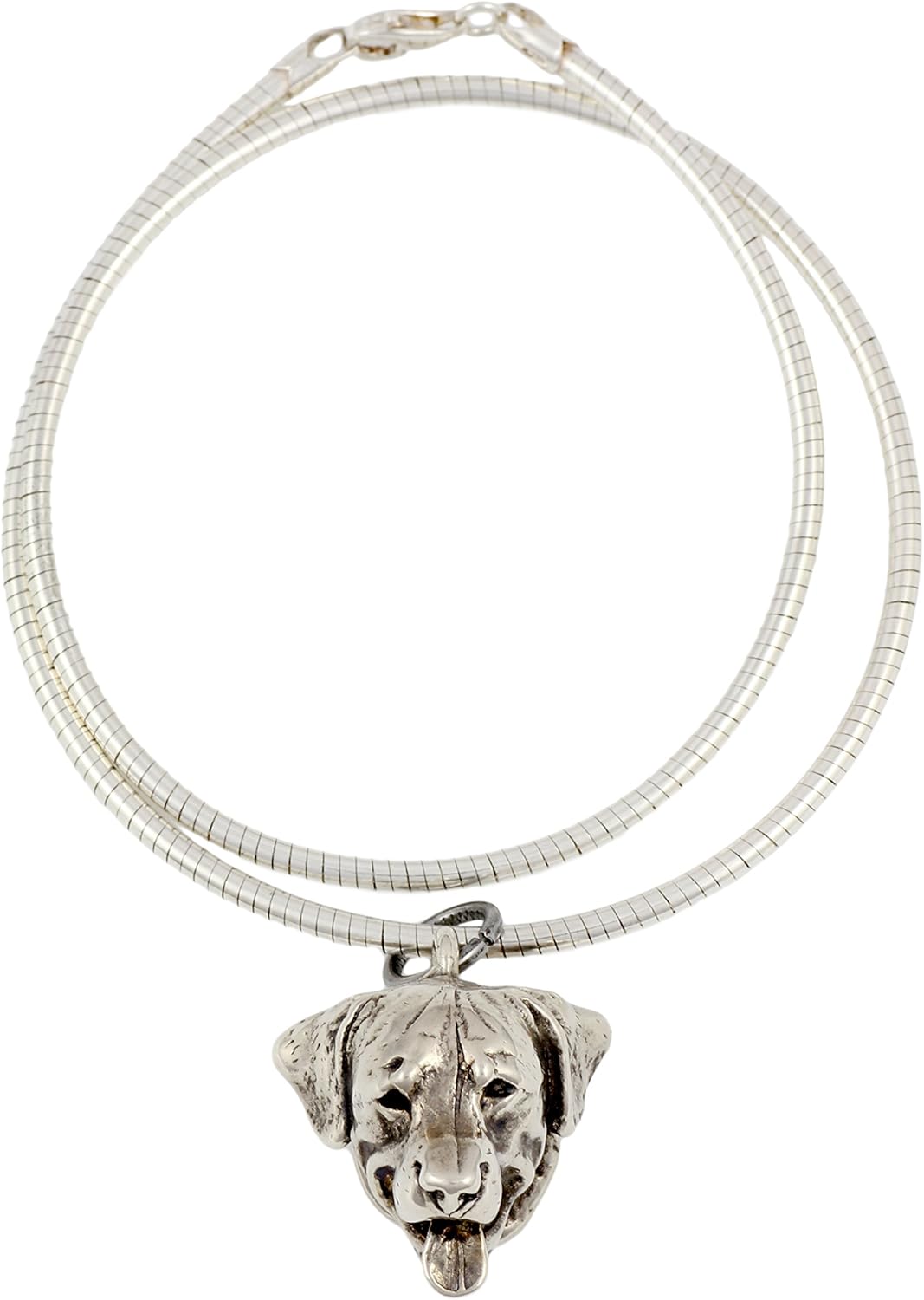 Art-Dog Collection Dog Pendant on Silver Thread - Handmade Dog Necklace with ZnAl Base and Silver Coating – Silver Dog Necklaces for Men and Women – Dog Breeds Jewelry – Rottweiler 3d