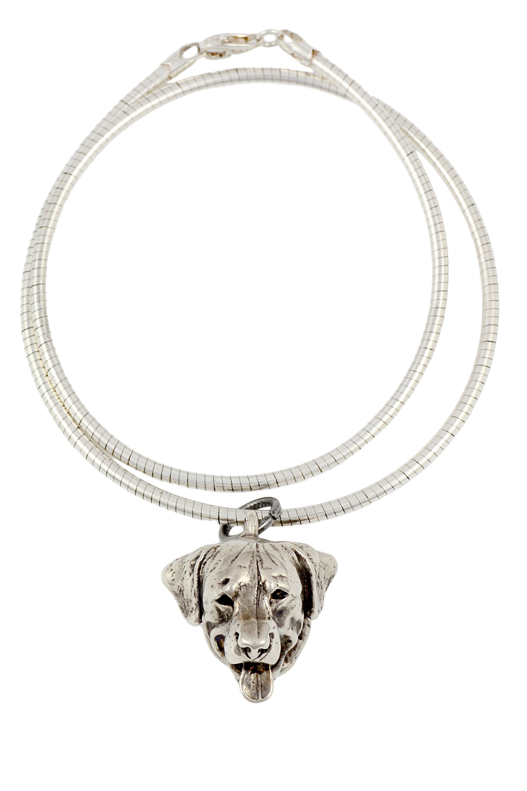 Art-Dog Colección Colgante para Perro en Hilo de Plata - Collar para Perro Hecho a Mano con Base de ZnAl y Recubrimiento de Plata - Joyería de Razas de Perros
