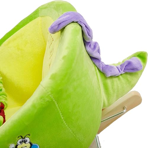 Miniatura 9 de LUCKYERMORE Caballo mecedor con música divertidacinturón de seguridadruedas Juguetes Baby 2 en 1 de madera de felpa Rocker Seat Ride-On con cinturón