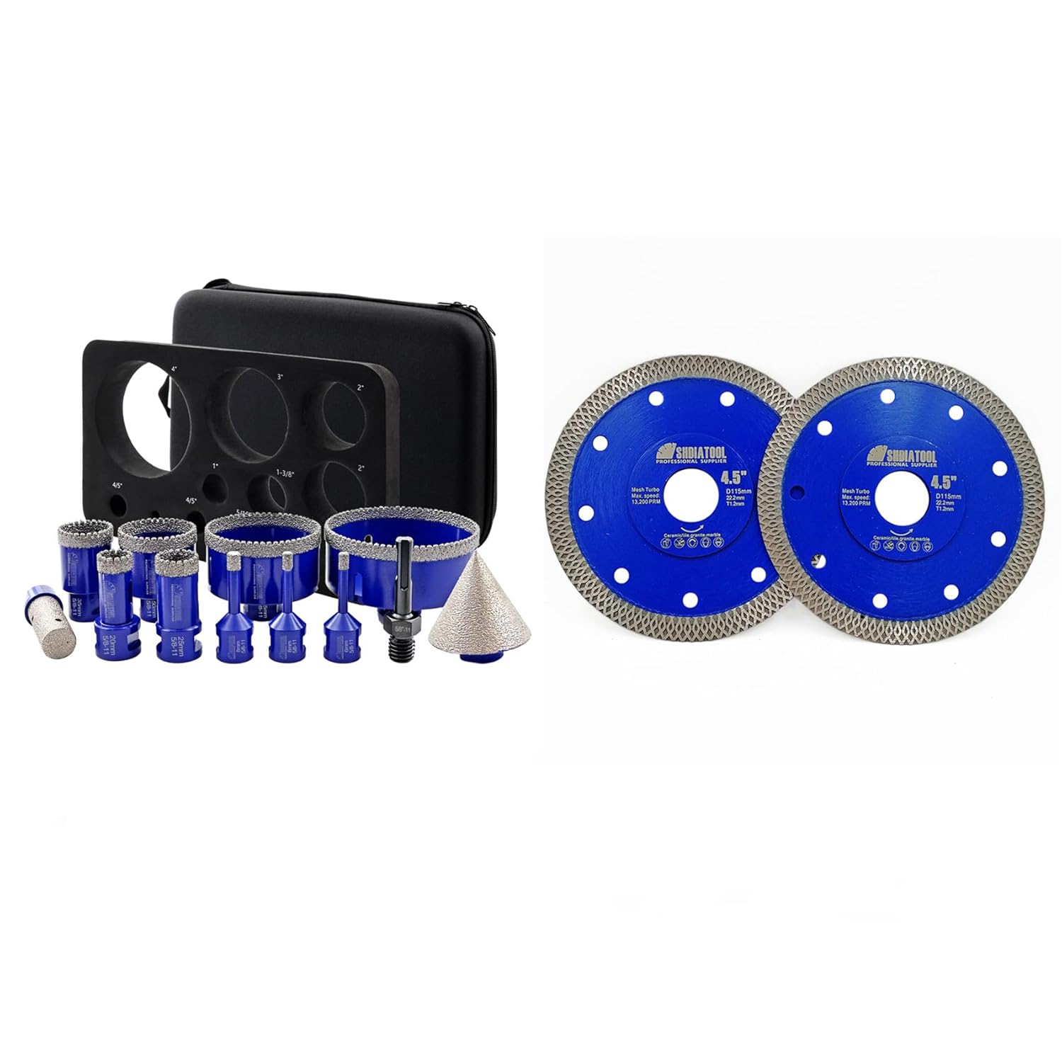 SHDIATOOL Diamond Drill Core Bits Kit Hole Saw Sets Diamond Drilling Mould Guide for Porcelain Tile Marble Ceramic Granite