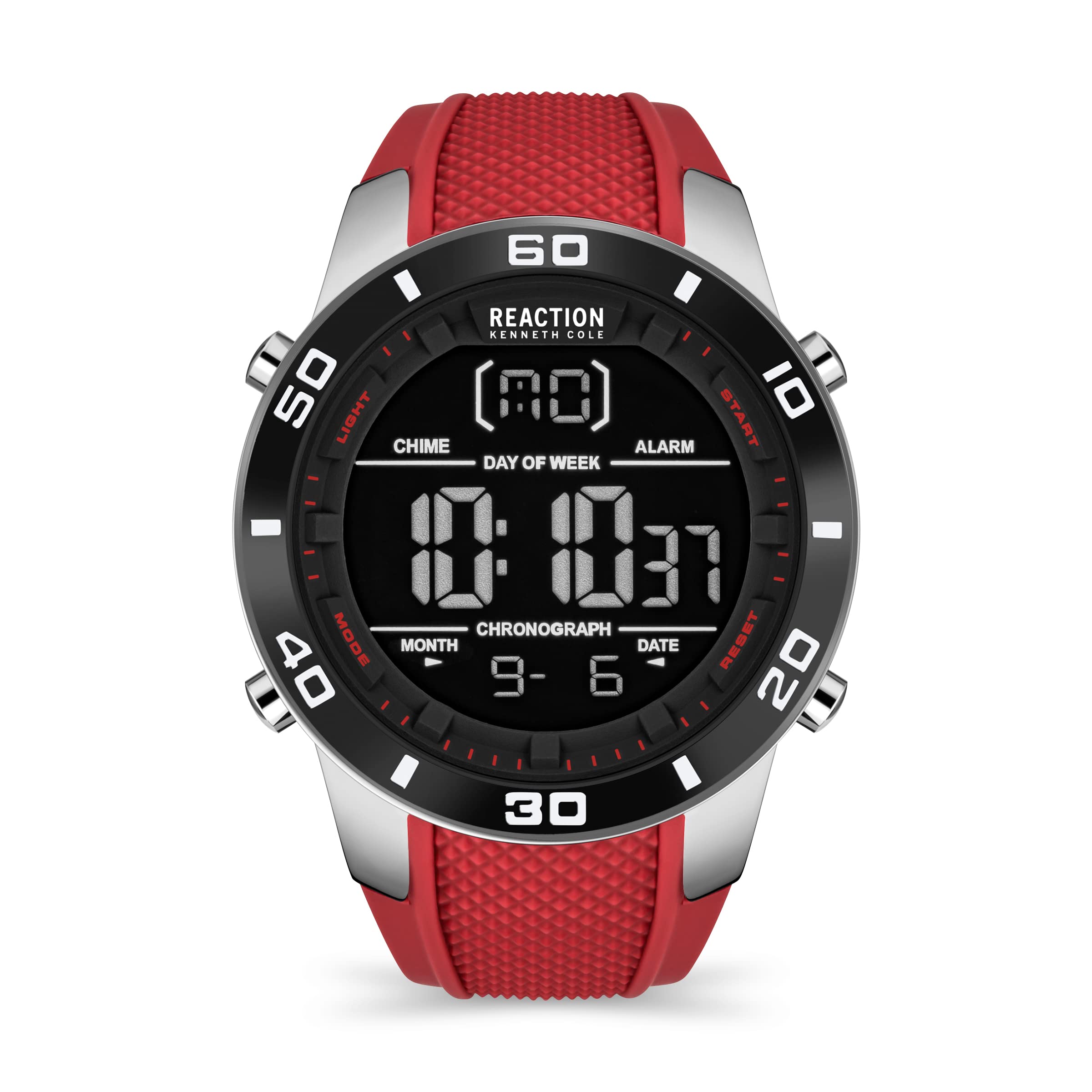 Reaction by Kenneth Cole Digital Mens Watch (Black Dial Red Colored Strap) (B09KYFTDVJ) Amazon Price History, Amazon Price Tracker