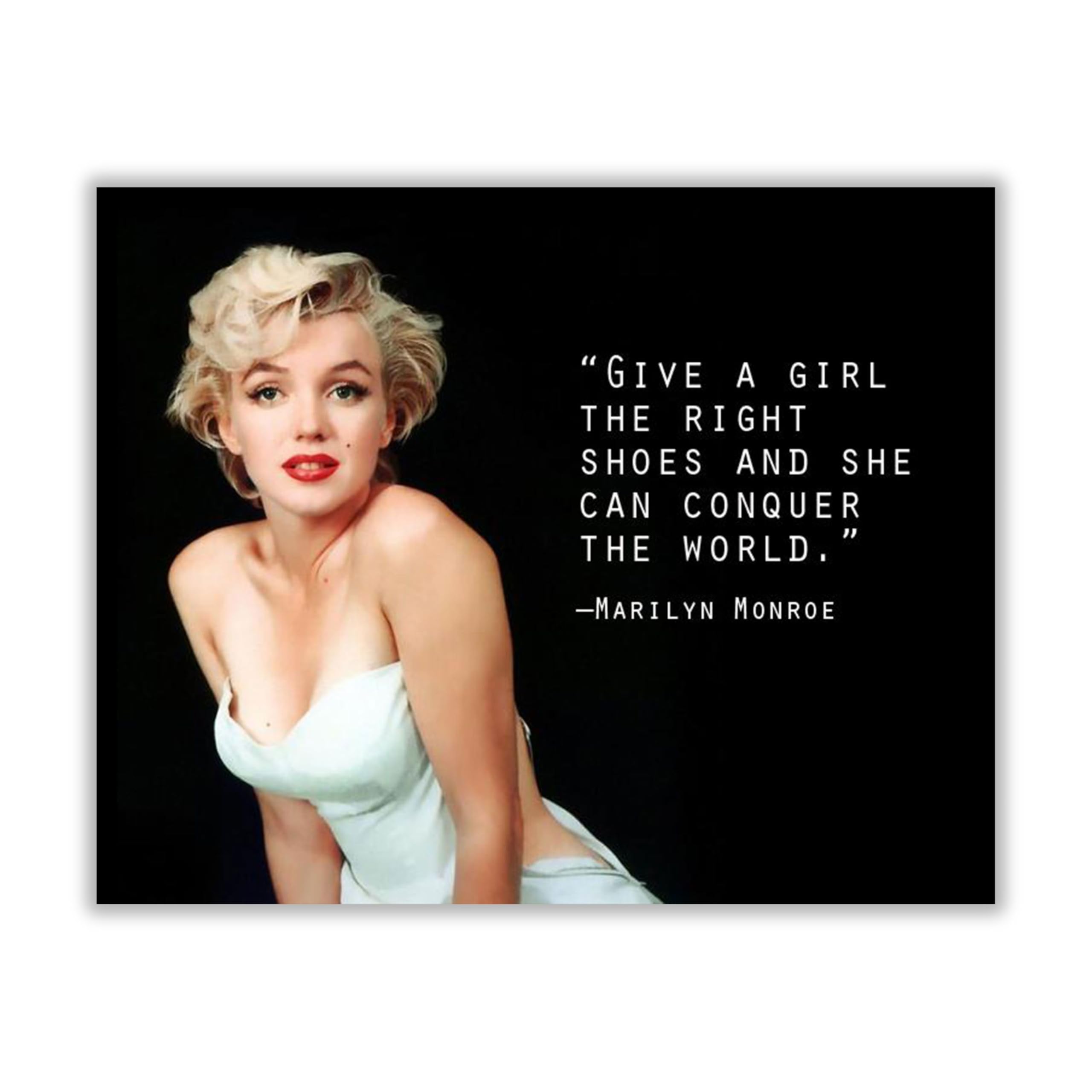 Motivational Wall Art – Girl Can Conquer the World – Quote Print – 10x8 Unframed – Typographic Inspirational Wall Decor for Modern Home, Office or Girls Bedroom, Positive Artwork and Great Gift Idea