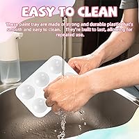 Vista 6 de 30 PCS White Plastic Watercolor Palette, 6 Well Rectangular Paint Palettes, Paint Tray Palettes, Paint Trays for Kids, for Painting, DIY Craft, Art