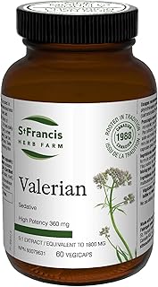St. Francis Herb Farm | Valerian 5:1 Extract Capsules | Sleep Aid | Helps to Relieve Nervousness, Restlessness & Insomnia | Helps to Improve Quality of Sleep | 60 Vegicaps