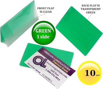 Qty 1000グリーン/クリアクレジットカードLaminating Pouches 2 – 1 / 8 x 3 – 3 / 8 by lam-it-all