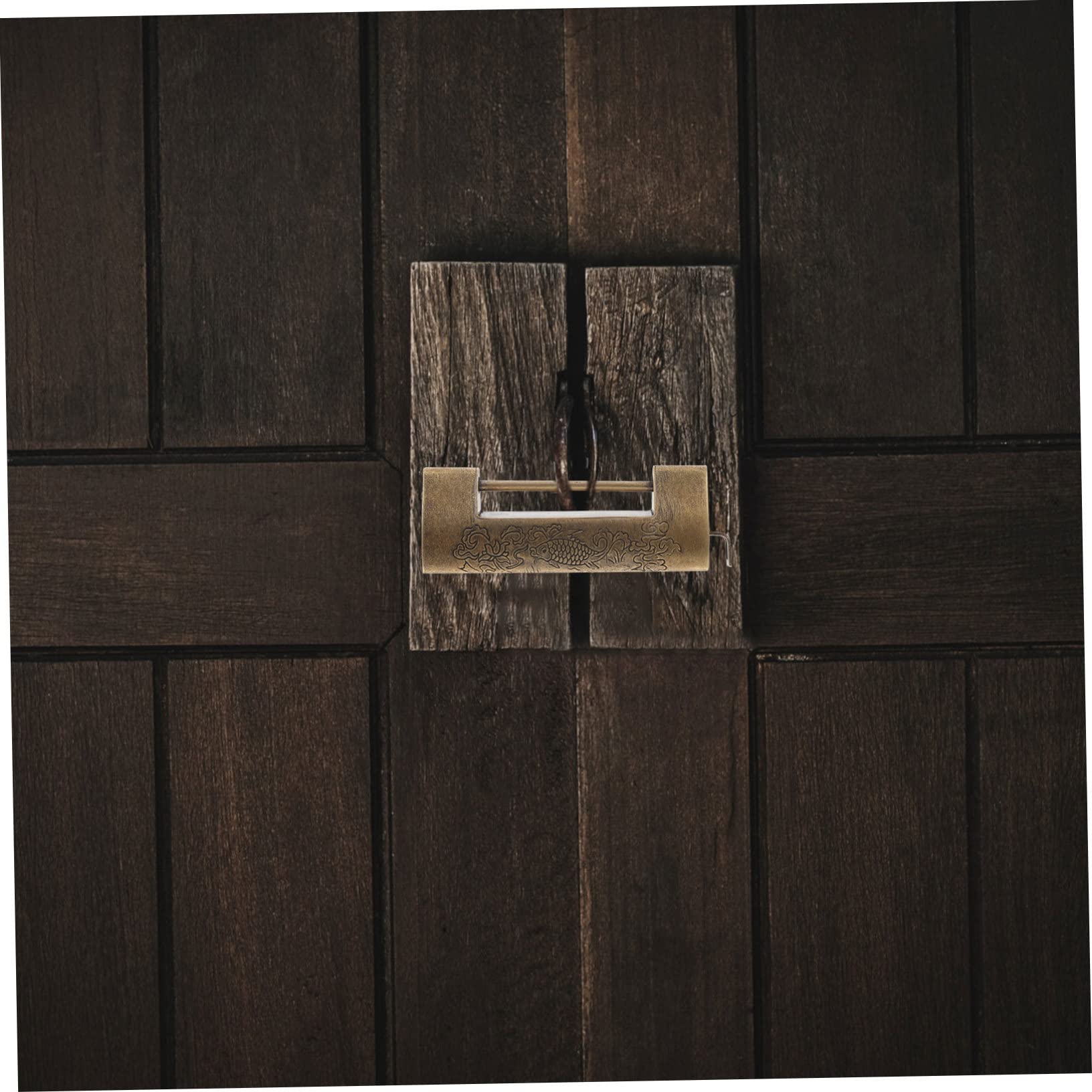 Hemobllo 3sätze Vintage Engraved Padlock Aus Antikes Holzbox-vorhängeschloss Retro-design Mit Traditionellen Chinesischen Mustern Für Schmuckschatullen