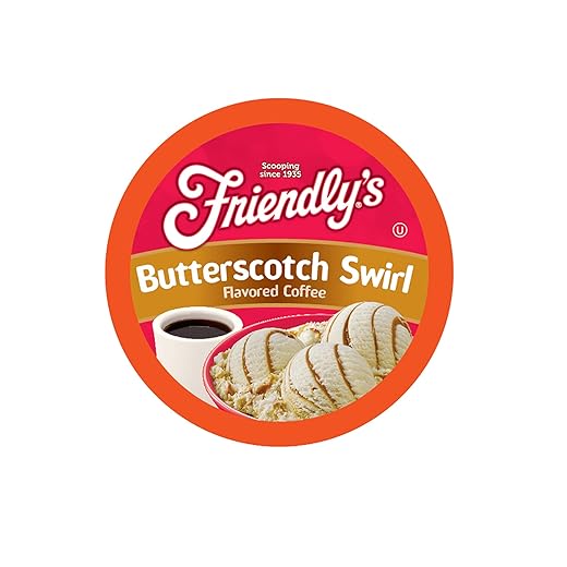Friendly's Flavored Ice Cream Coffee Pods, Compatible with Keurig K Cup Brewers (Butterscotch Swirl, 40 Count)