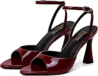 Susanny Women's Pointed Toe Strappy Kitten Heel Sandals - 3.5" Chunky Block Heel Ankle Strap for Wedding Party Prom