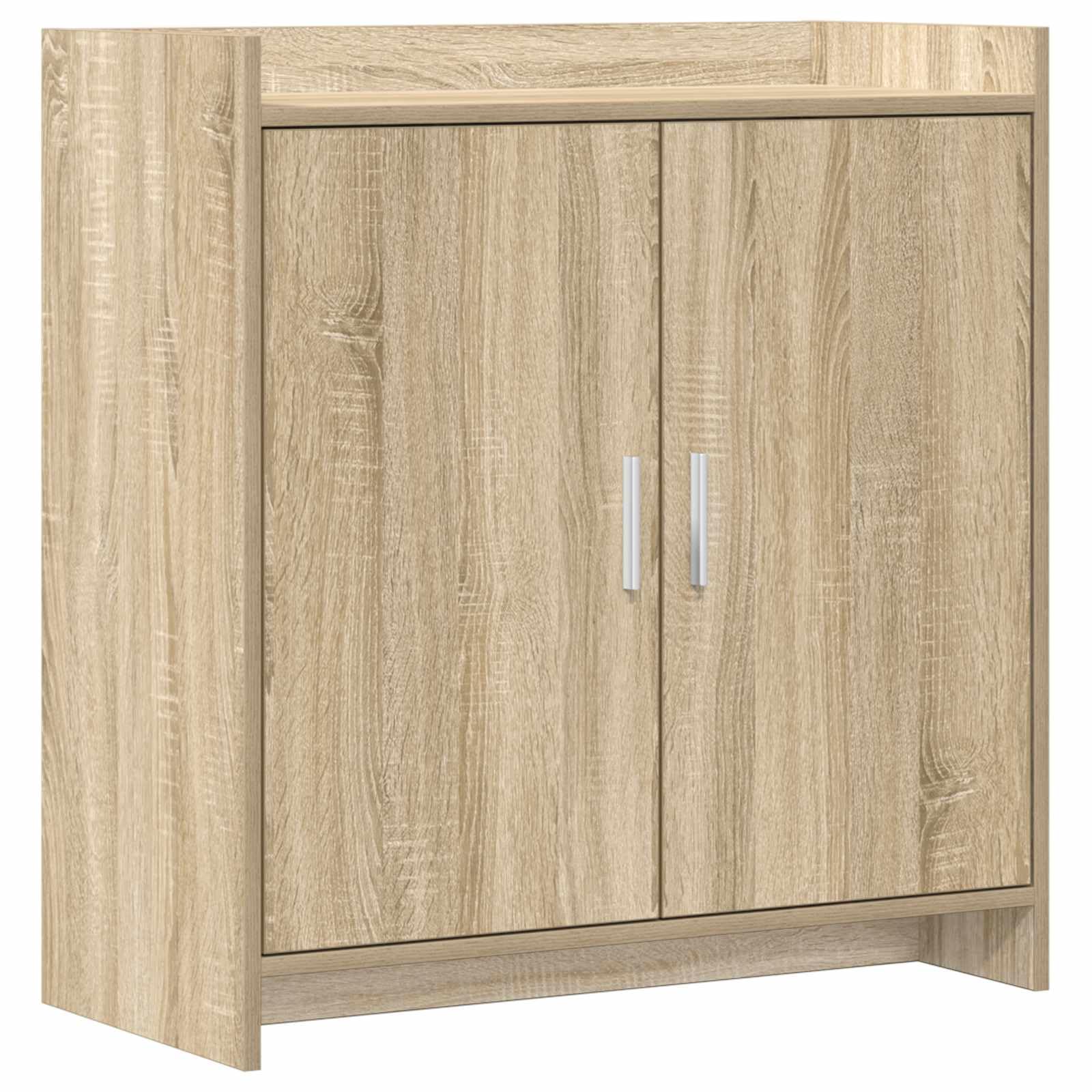 Aparador de madera roble Sonoma de 72x36x80 cm con 2 puertas para salon