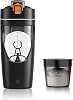 mountop Protein Shaker Bottle, USB-C Rechargeable Protein Shaker Perfect for Shakes & Meal Replacements, Auto-Mix Bottle with Powder Storage Compartment, BPA-Free, Made from Tritan, 400ml Black