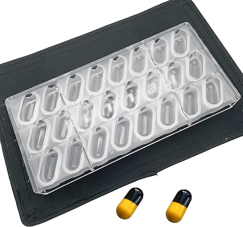 Molde ovalado de chocolate con forma de cápsula de 24 tazas de policarbonato para hacer dulces de trufa y bandeja de herramientas