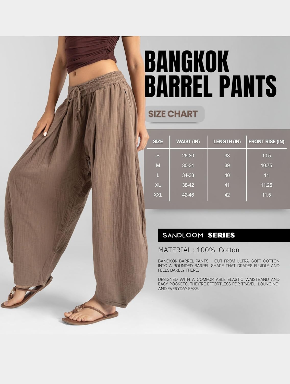 The Veshti Company Women's Bangkok Barrel Harem Pants | Cotton Boho Joggers - Yoga, Dance, Travel & Lounge - Image 4