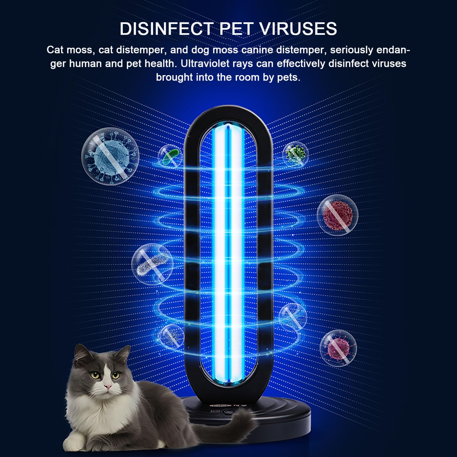 Luz Germicida De Ozono Uv, Temporizador De Control Remoto Germicida, Lámpara De Mesa De Desodorización, Esterilización Y Desinfección, Luz Uvc Limpieza /mascota, Temporización De 3 Velocidades, 38 W