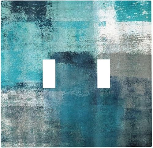 Miniatura 115 de Cubiertas de Interruptor de Luz de Palanca Simple con Diseño Abstracto de Sol Amanecer Retro, Placa Decorativa Arcoíris Atardecer de 1 Gang, Placa