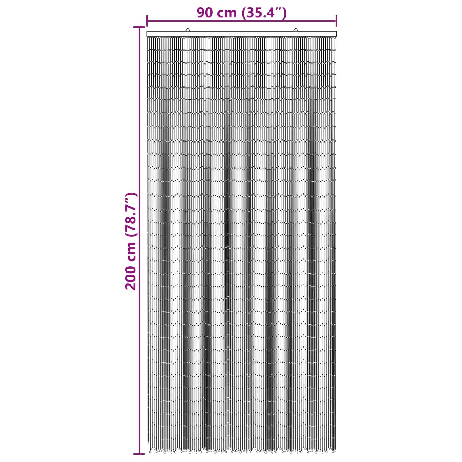 Insektentürvorhang Bambus Mehrfarbig 200 x 100 cm für Fenster und Türen, Insektenschutzgitter für Balkon, Terrasse, Wohnung, Küche, Schlafzimmer, kinderzimmer, einfache Montage und Pflege