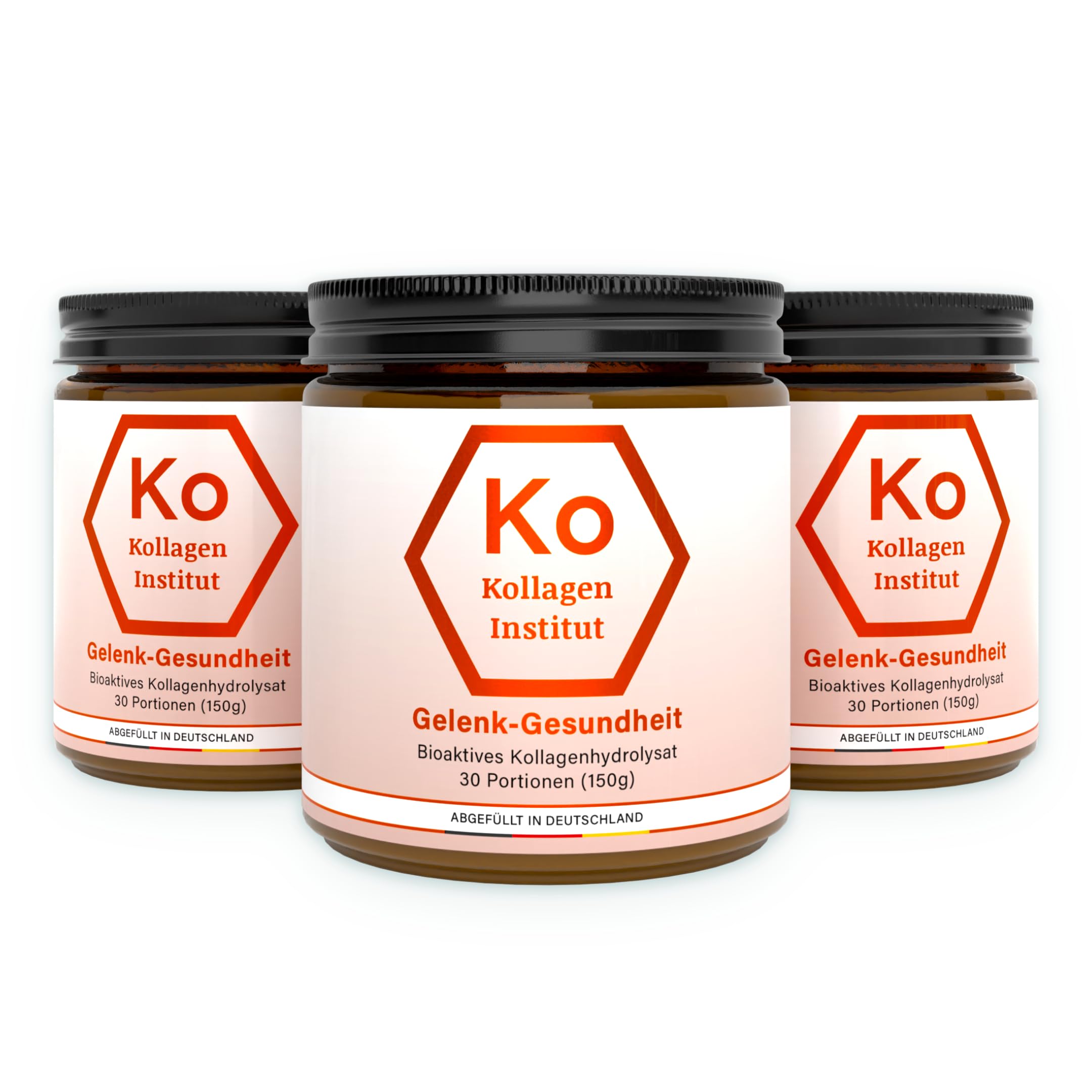 Kollagen Institut Polvo de colágeno para articulaciones – Alta dosis de péptido de colágeno, 3 unidades, tipo 1 Premium bioactivo hidrolizado, para artrosis, dolor articular, cartílago, rodilla,