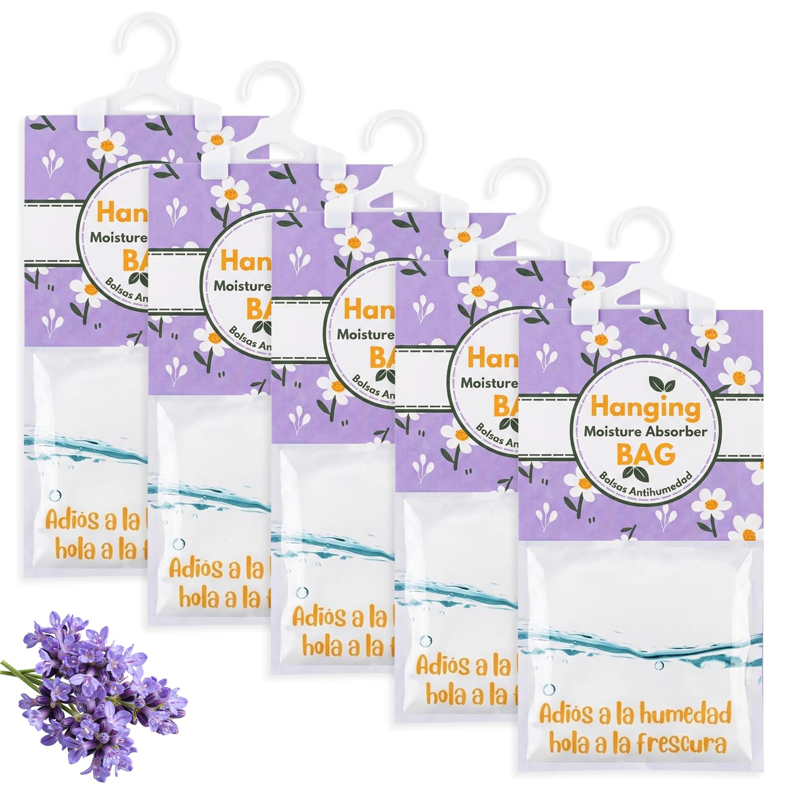 Carehabi Bolsas Antihumedad Armarios 5 Pack Bolsas Antihumedad Deshumidificador Armario para Humedad Moho Dormitorio Caravana Baño Sótano Oficina