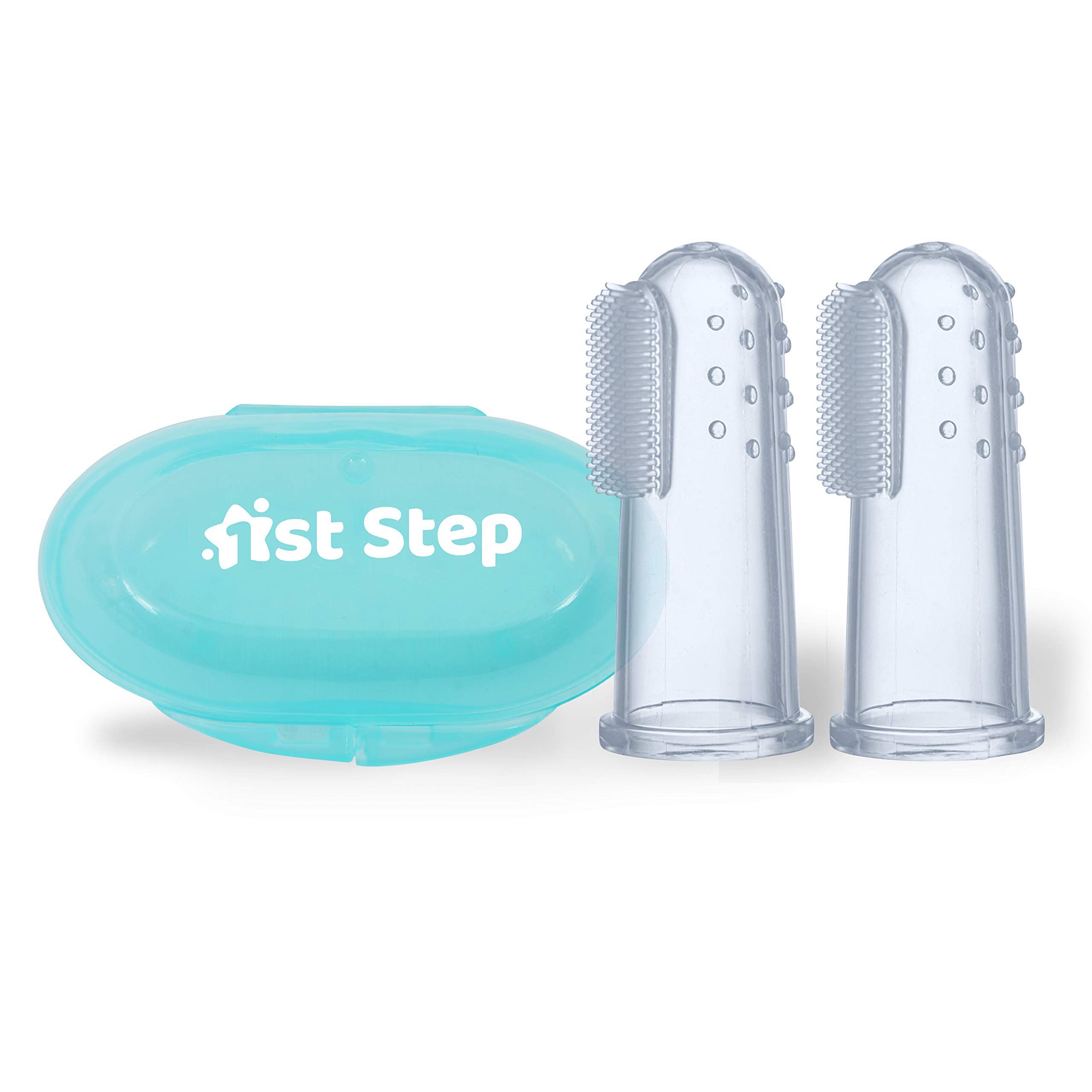 1st step silicone finger brush pack of 2 (mint green)