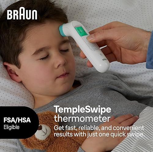 Miniatura 2 de Braun TempleSwipe - Termómetro digital con guía de temperatura codificada por colores, adultos, bebés, niños pequeños y niños