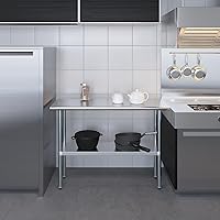 Vista 72 de Mesa de trabajo de acero inoxidable, mesa de metal