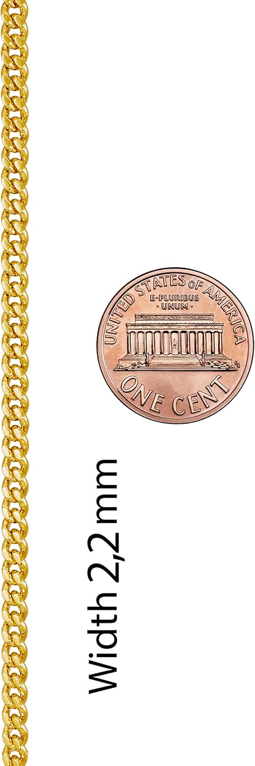LIFETIME JEWELRY 2.2mm Curb Link Chain Necklace for Women & Men 24k Gold Plated - Image 9