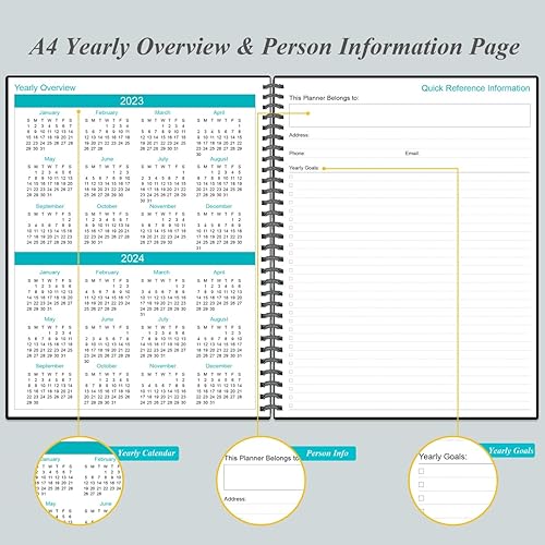 Miniatura 5 de Planificador Pro sin fecha - Agenda semanal y mensual de 8.5 x 11 pulgadas para lograr objetivos y aumentar la productividad, agenda diaria sin