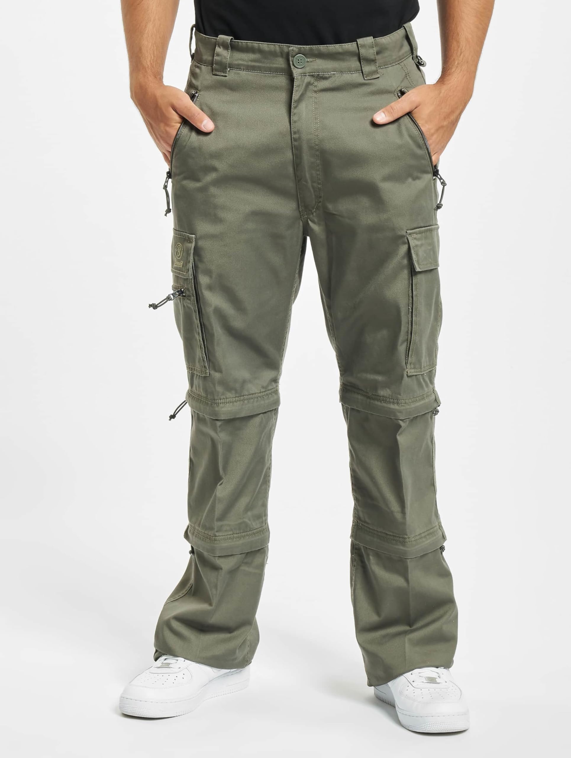 Brandit Savannah Uomo Pantaloni Modello Cargo Nero Straight
