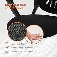 Vista 4 de Sweetcrispy Ergonomic Mid-Back Mesh Home Office Desk Chair with Wheels, Lumbar Support, and Comfortable Armrests for Home, Bedroom, Study, Office