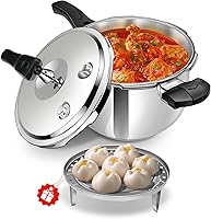 KAIVESEA 8 Qt Stainless Steel Stove Top Pressure Cooker - Gas & Induction Compatible, 65% Faster Cooking for Canning & Tender Meats