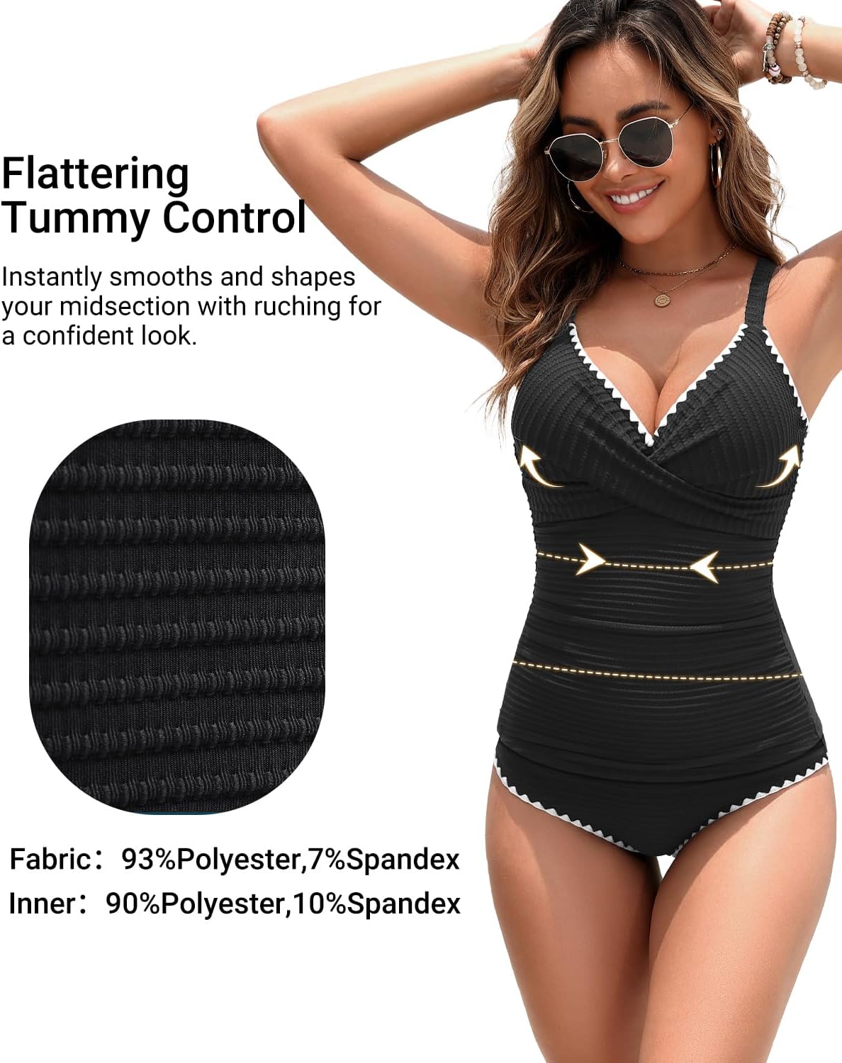 Daci Women's Tankini Swimsuits - Tummy Control Bathing Suits Two Piece Ribbed Twist 2025 Swimwear with High Waisted Bottom - Image 4