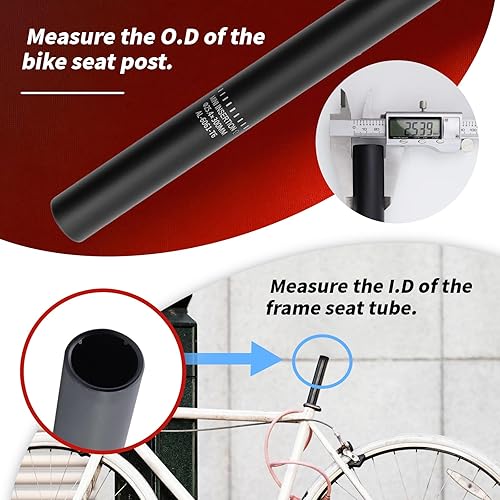 Miniatura 8 de MY MIRONEY Tija de asiento de bicicleta de 1.071 x 11.811in color negro mate, aleación de aluminio, repuesto para bicicleta de carretera y montaña