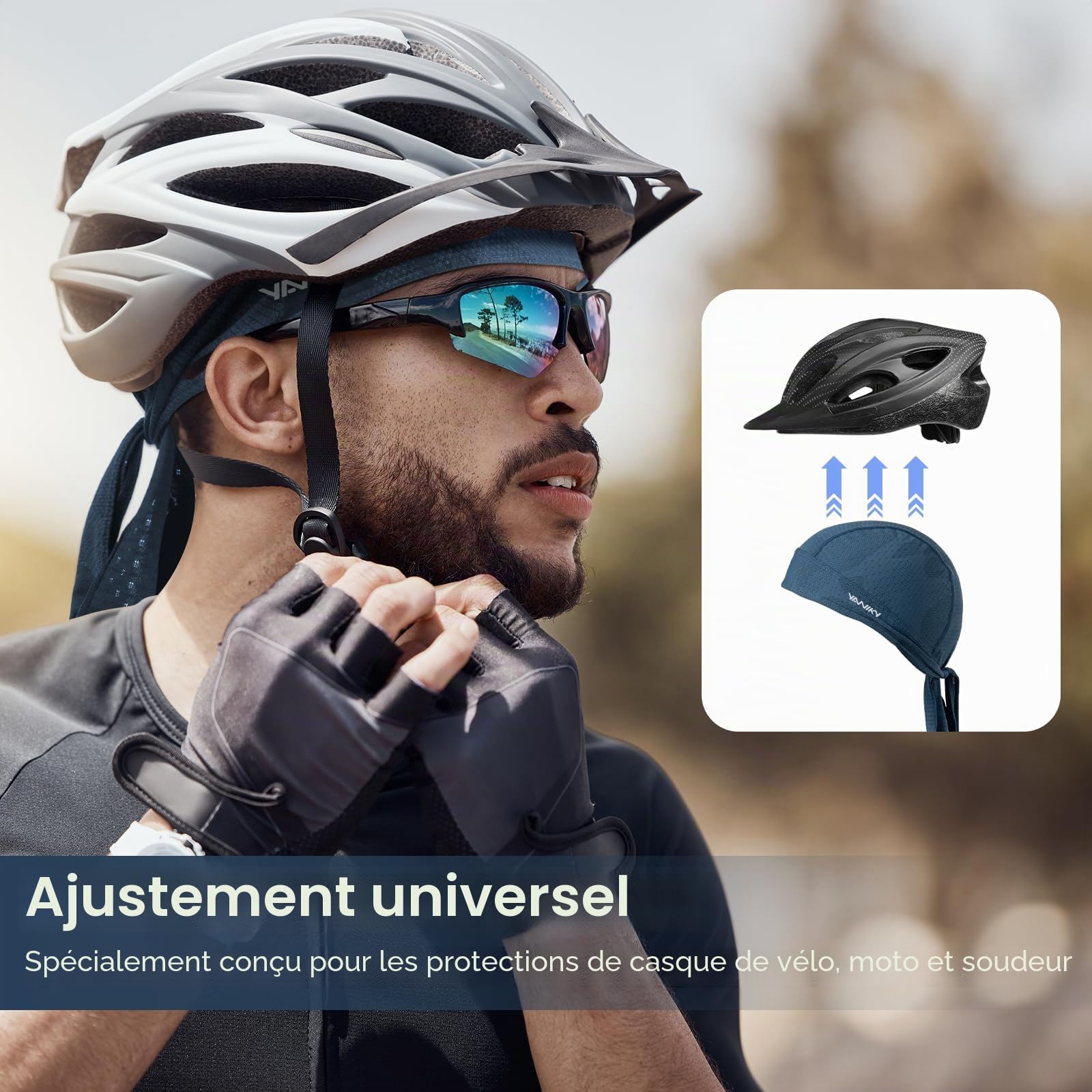 YANIKY Bandana Unisexe MTB - Protection UV & Respirable - Bord Inférieur Élastique pour Cyclisme, Randonnée et Moto