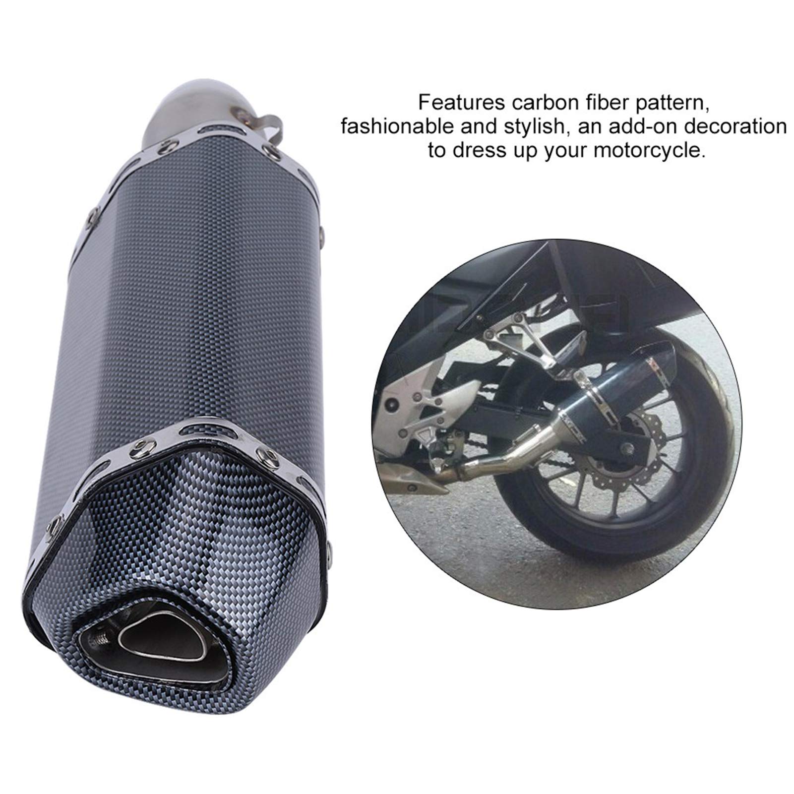 terminale 125 4t terminale 125 4t Tubo del silenziatore di scarico del motociclo, tubo del silenziatore di scarico modificato universale della bici di sporcizia del motociclo con DB Killer(UN)