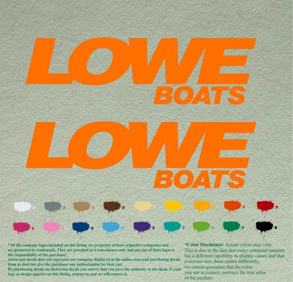 Pair of Lowe Boats Compatible Replacement Decals Vinyl Stickers Boat Outboard Motor Set of 2 (18", Black 070)