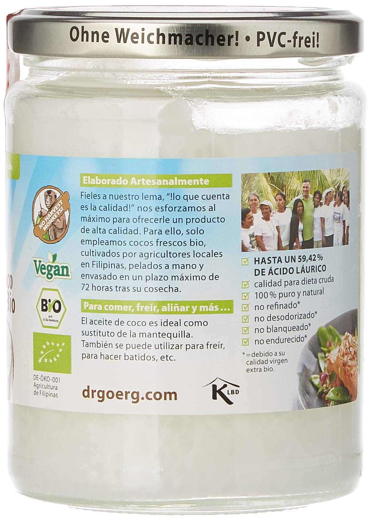 Dr. Goerg Aceite de coco PREMIUM Bio - 400 ml.