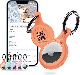 Smart Pet Tracker Holder Compatible with AirTag, for AirTag Holder Dog&Cat Collar with QR Code, Case&ID Tag in One & with Modifiable Pet Online Profile, Instant Location pet Alert