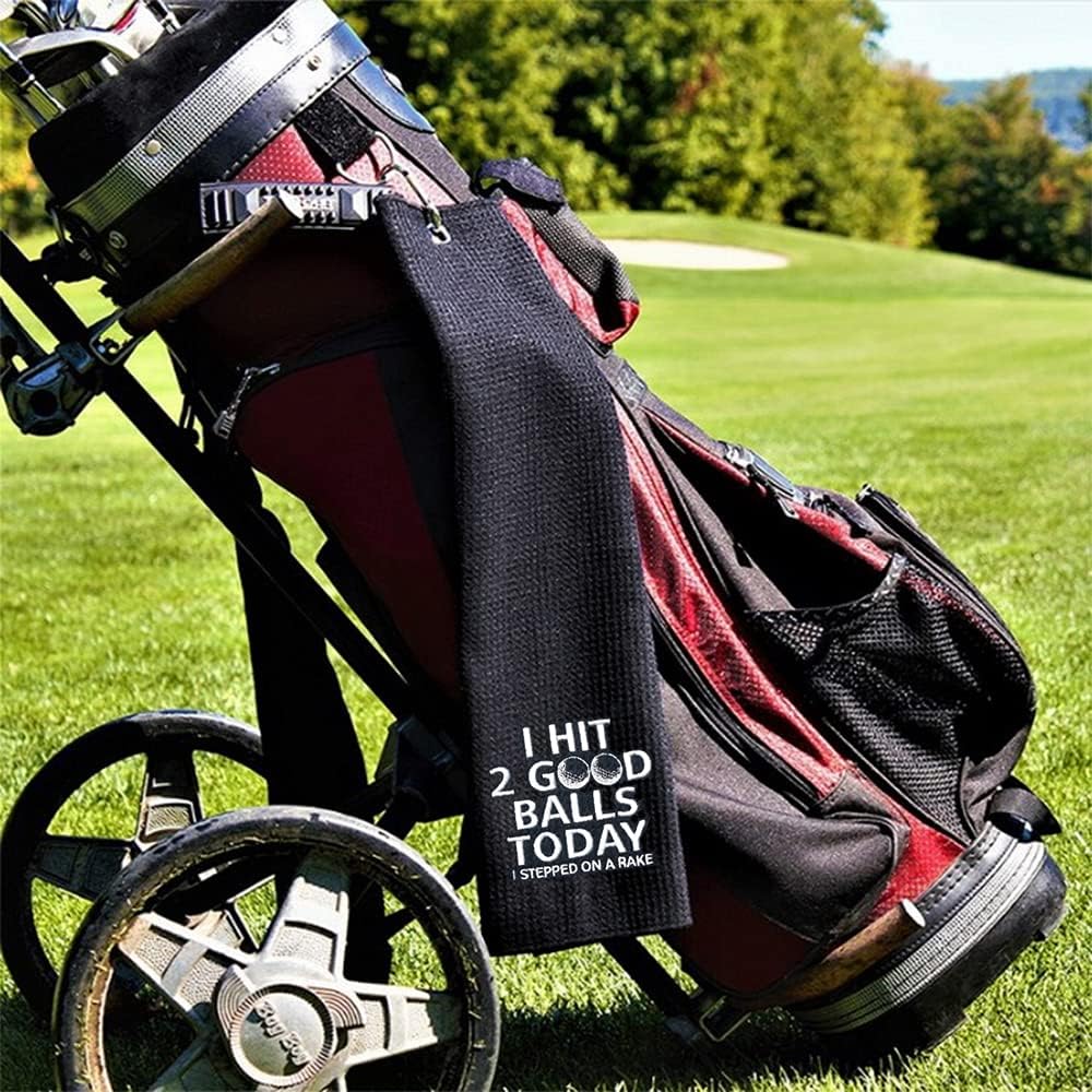 review DYJYBMY I Hit 2 Good Balls Today Funny Golf Towe,Embroidered Golf Towels for Golf Bags with Clip,Golf Gifts for Men Women,Birthday Gifts for Golf Fan,Retirement Gift,Dad Golf Towel