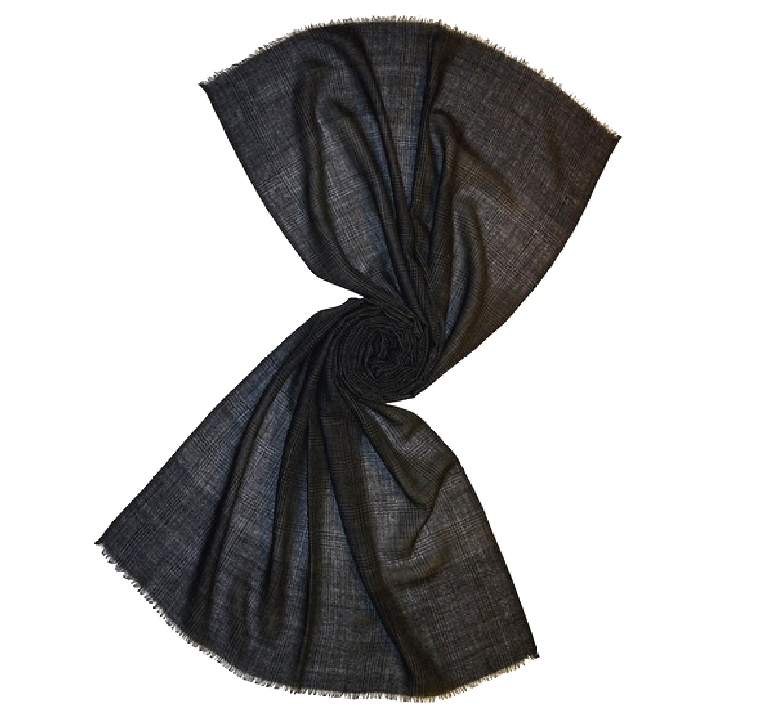 Lorenzo Cana Sciarpa da uomo 50% cashmere 50% lana panno da uomo sciarpa da uomo nero grigio discreto a quadretti 7873211