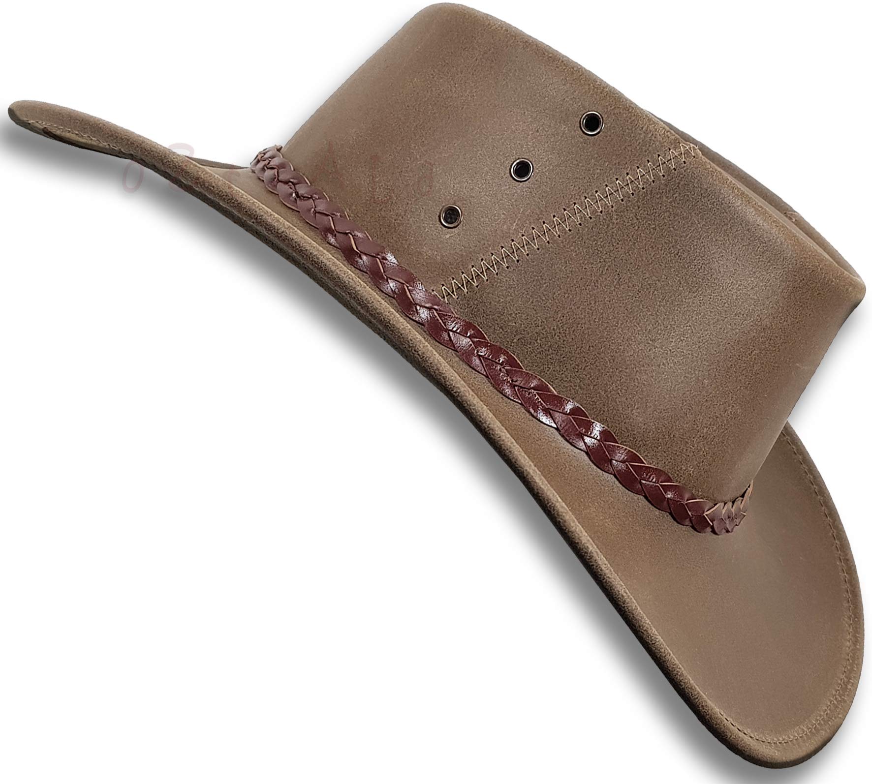 Oztrala Engrasado Canguro Cuero Sombrero Australiano Cowboy Outback Hombres Negro Western Aussie HLK2 US