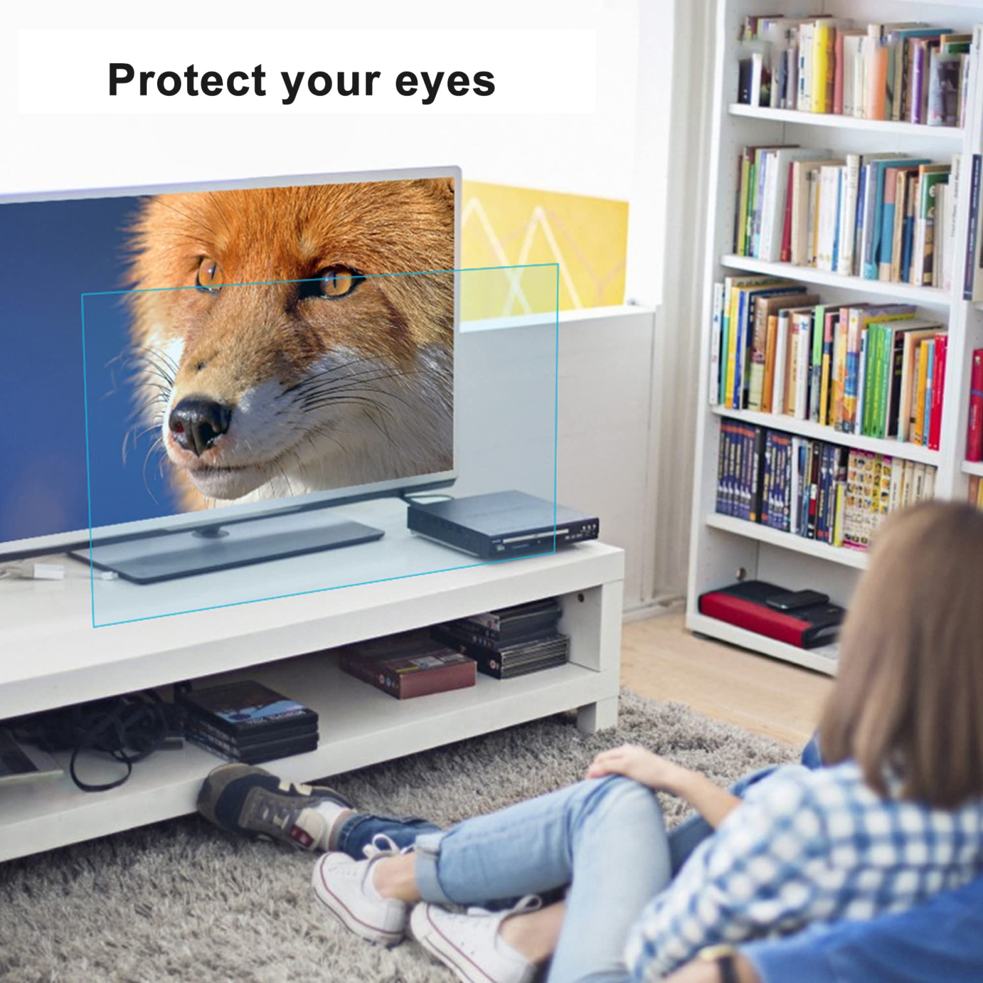 32-47 Pulgadas Anti Blue Light TV Glare Stopper Película Protectora De Pantalla Superficie Esmerilada a Prueba De Polvo Y Arañazos, Prevención Huellas Dactilares / 37in819x460mm