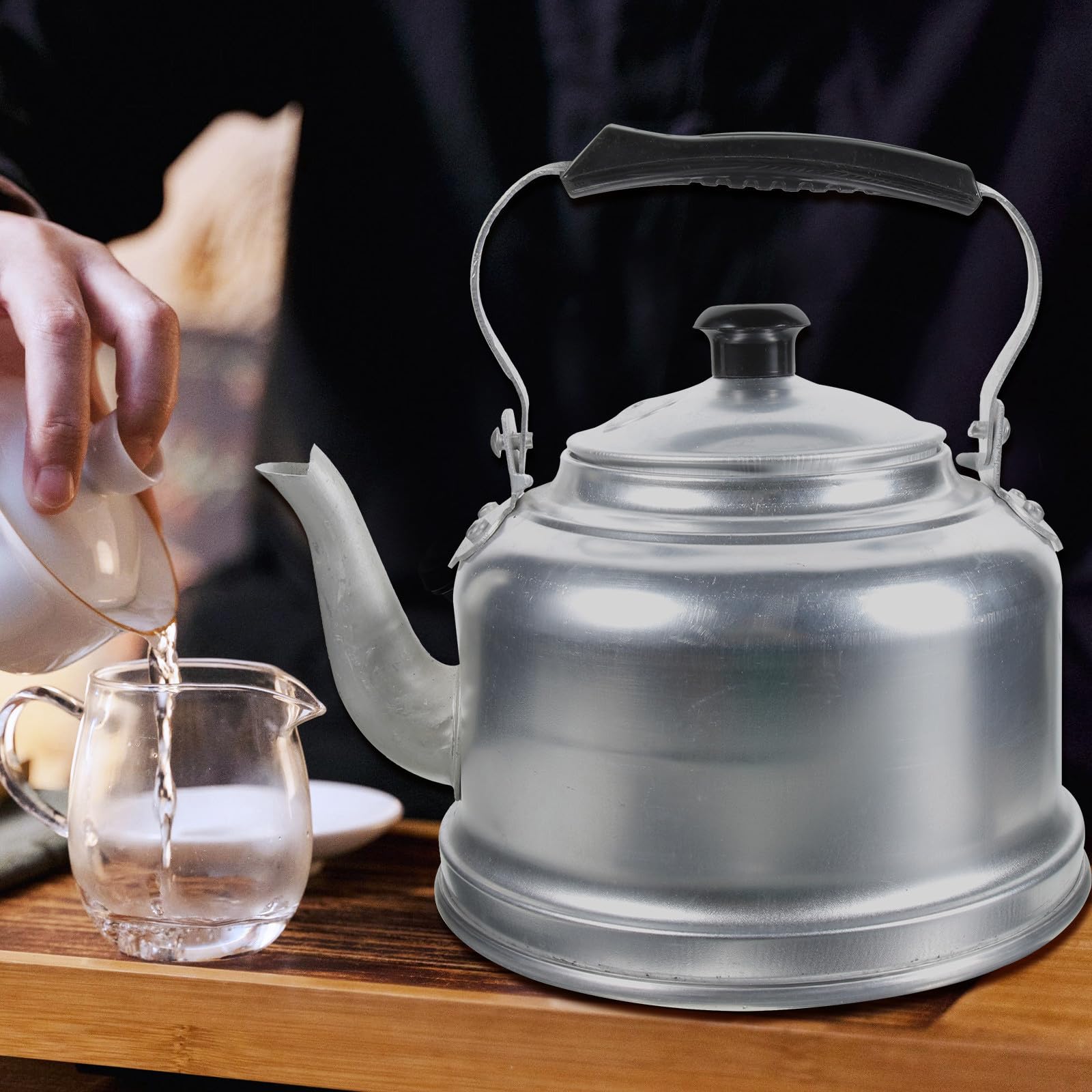 Tetera de Aluminio de 4l Silbato, Resistente para Cocina