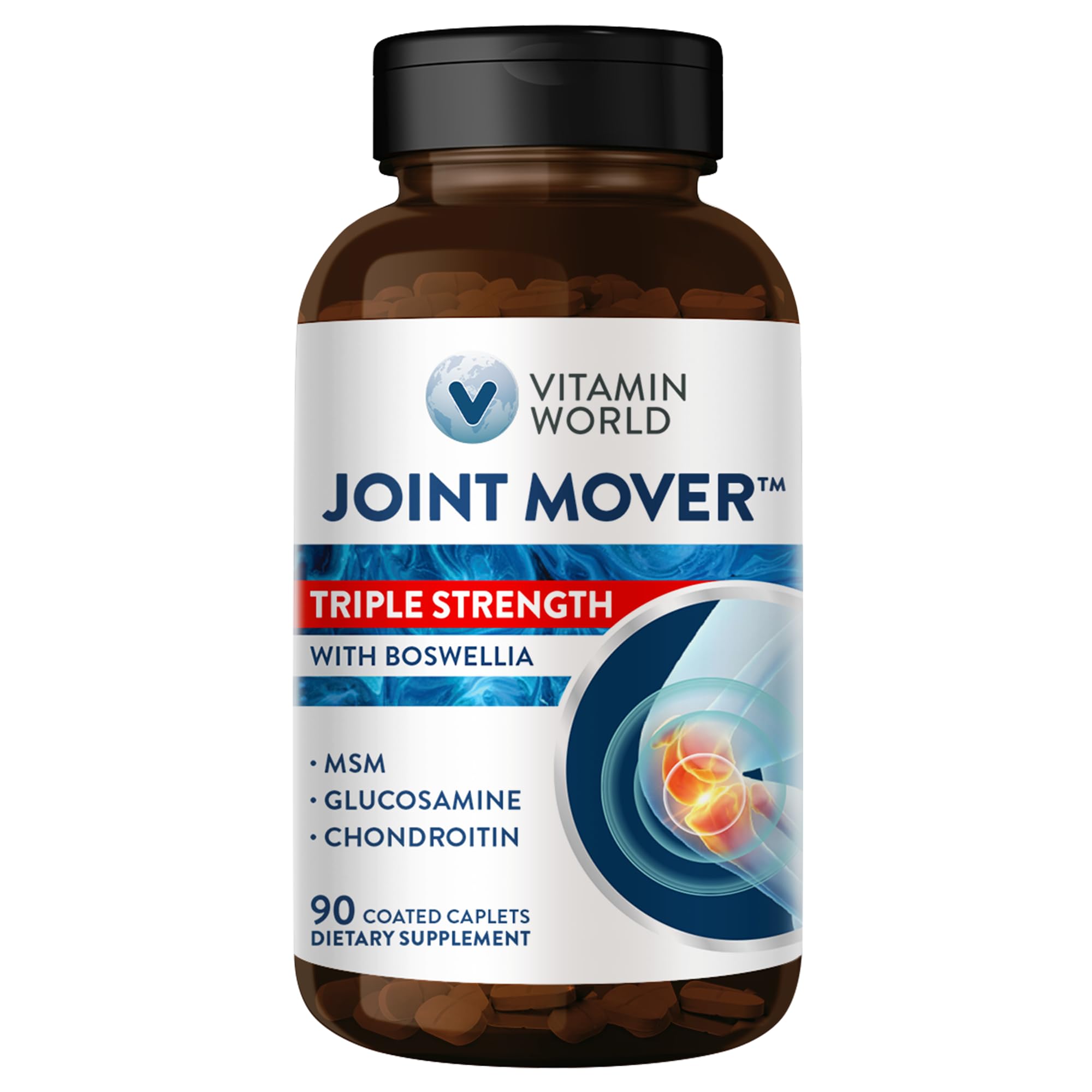 Vitamin World Triple Strength Joint Mover, Glucosamine Chondroitin with MSM 90 Count (Pack of 1)