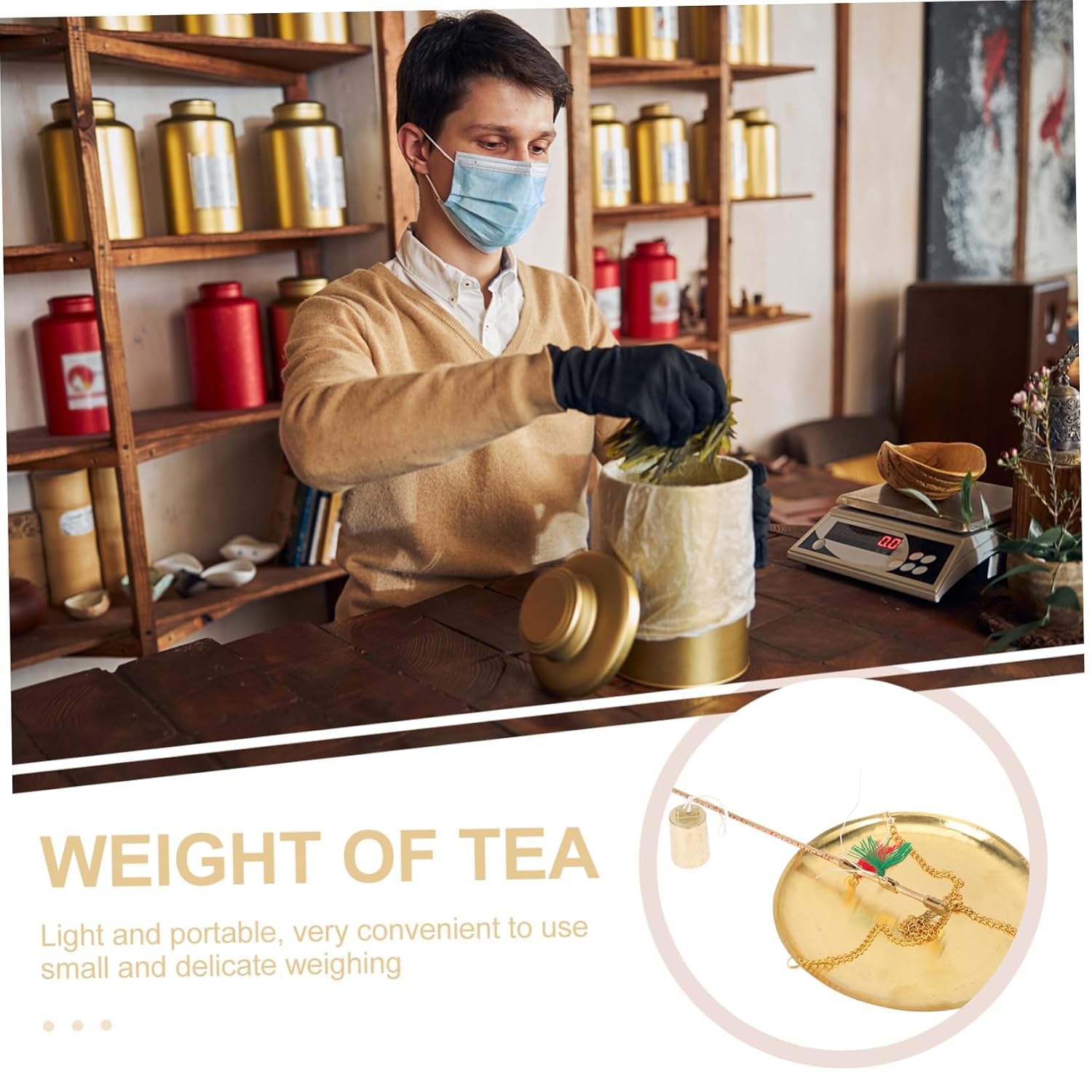 Mini Old Style Copper Scale Multi Function Household Weighing Scale for Dried Fruits and Chinese Medicine Hand Weighing Tool with High Strength and Corrosion Resistance
