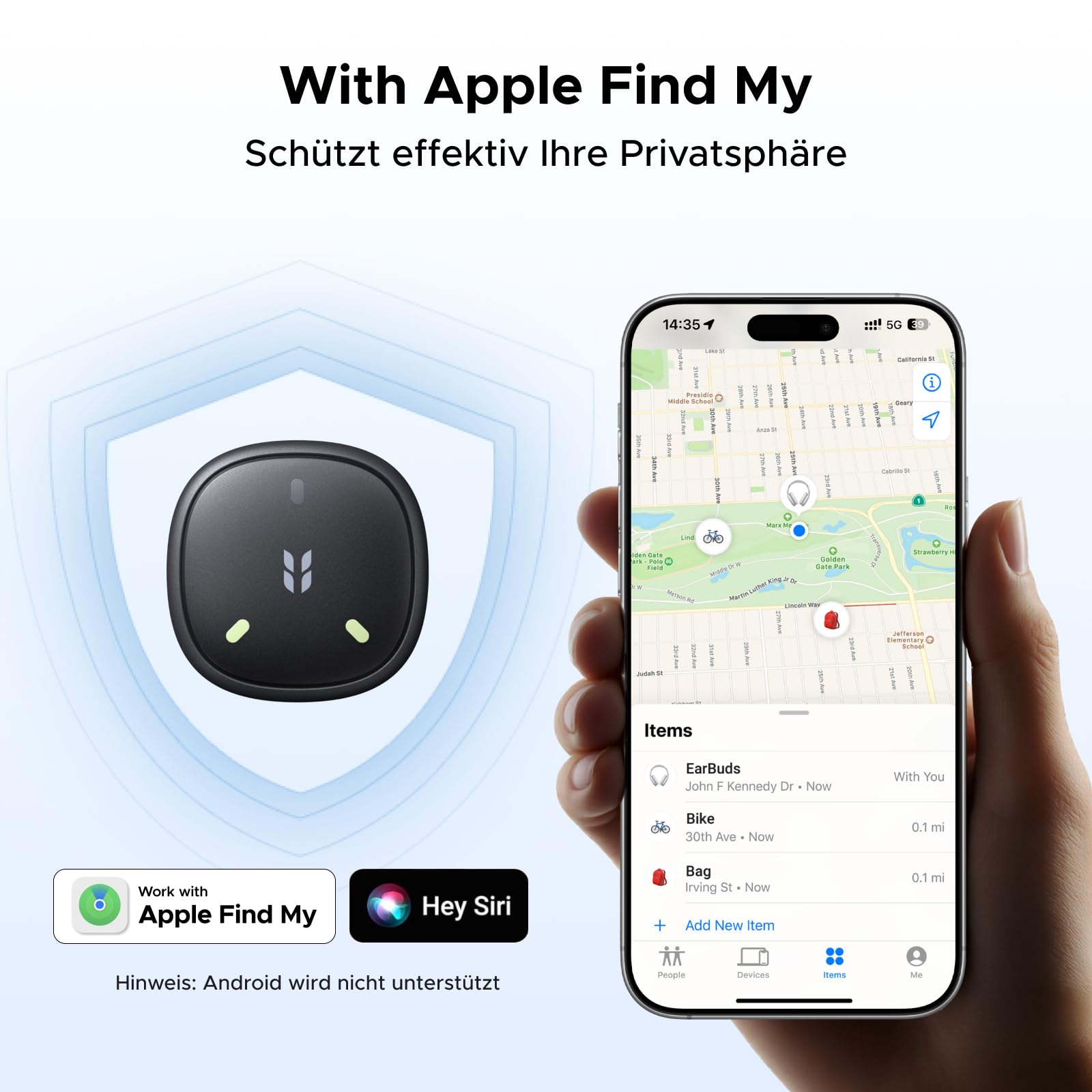UGREEN FineTrack Mini 2 kompatibel mit Apple Find My (nur iOS), Schlüsselfinder mit 110dB Signalton, Leuchtendes Design, IP68, Tracker für Koffer, Keys, Rucksack (4 Pack)
