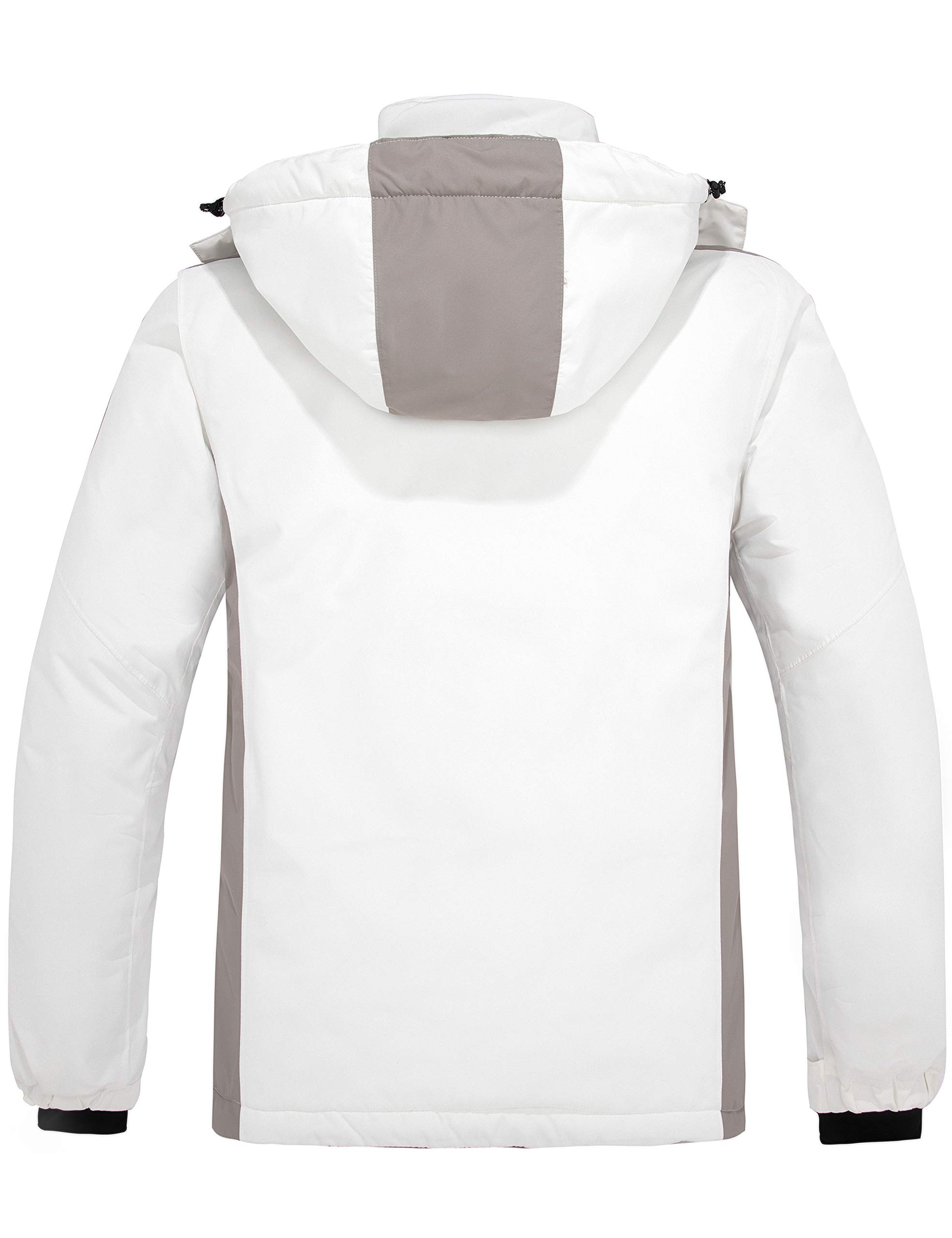 Wantdo Chaqueta de Esquí Montaña Impermeable Chaqueta Cálida Aislada con Vellón Parka con Capucha de Nieve Invierno Abrigo para Exteriores Snowboard para Hombre