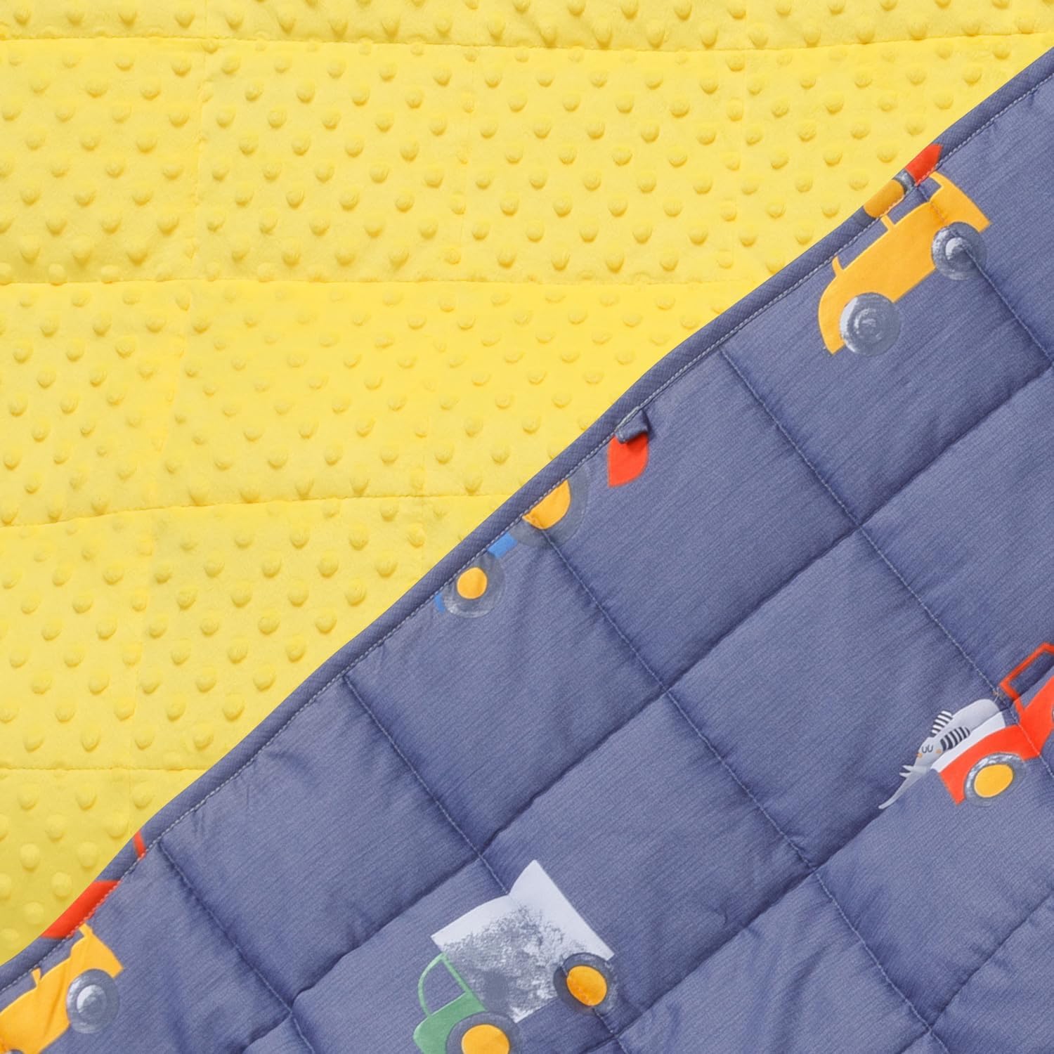 Uttermara Weighted Blanket 3 lbs, Ultra Cozy Minky Fleece and Cotton Sided with Cartoon Patterns, Reversible Heavy Blanket Great for Sleeping, 36x48 inches, Blue Car World - Image 8