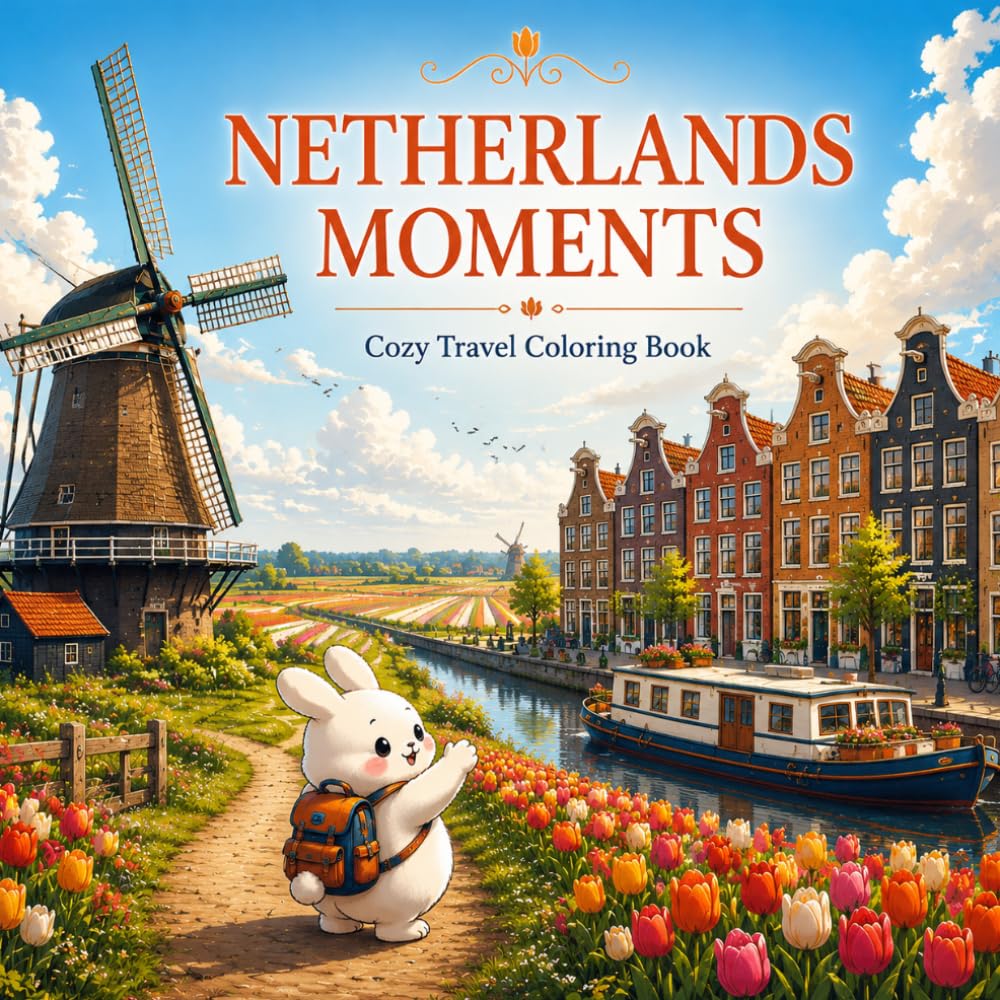 NETHERLANDS MOMENTS: Cozy Travel Coloring Book