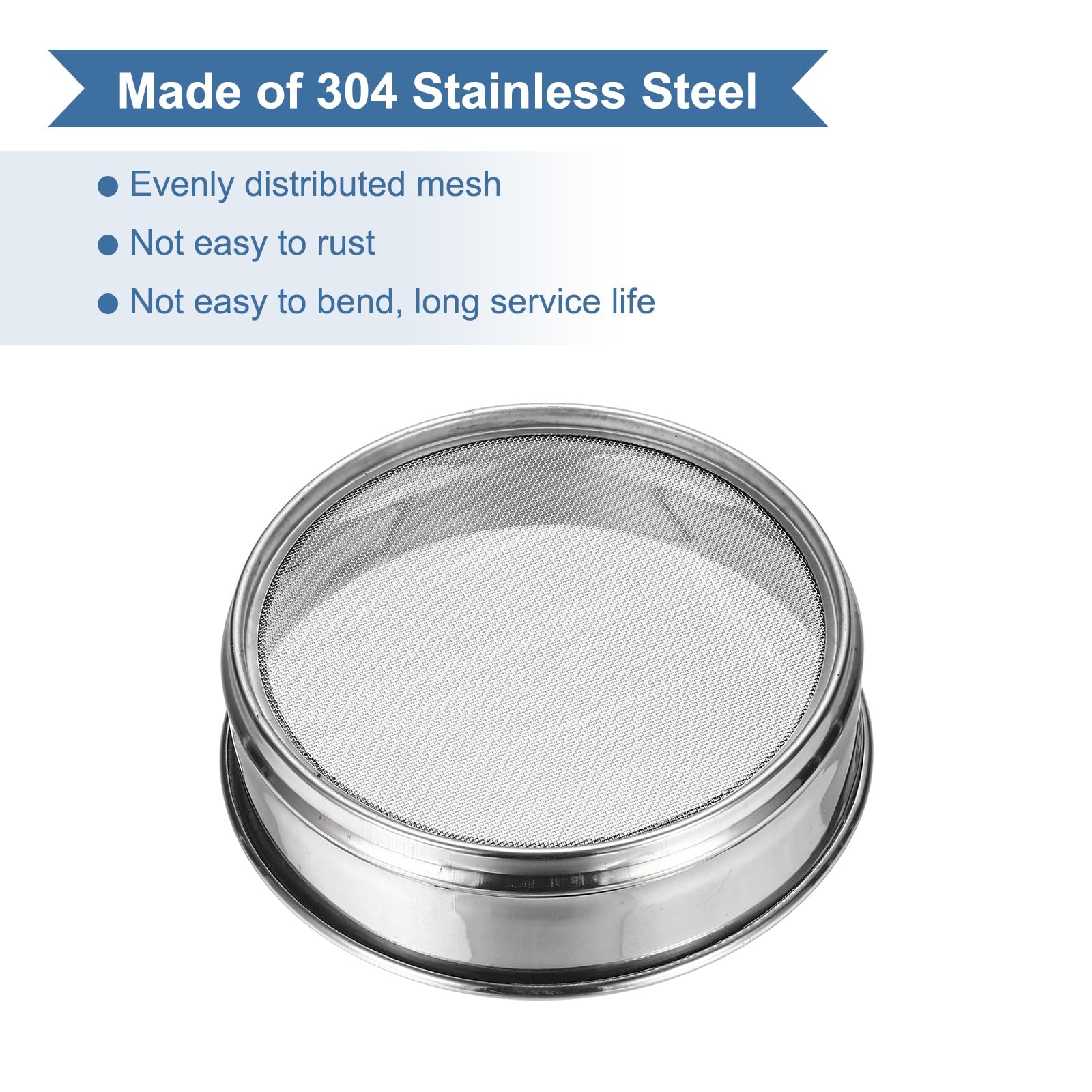 PATIKIL Tamis De Laboratoire 32 Mailles (0.55mm), Écran De Tamisage Diamètre 5.9"(15cm) Toile Métallique 304 Acier Inoxydable Maille Fine Tamis