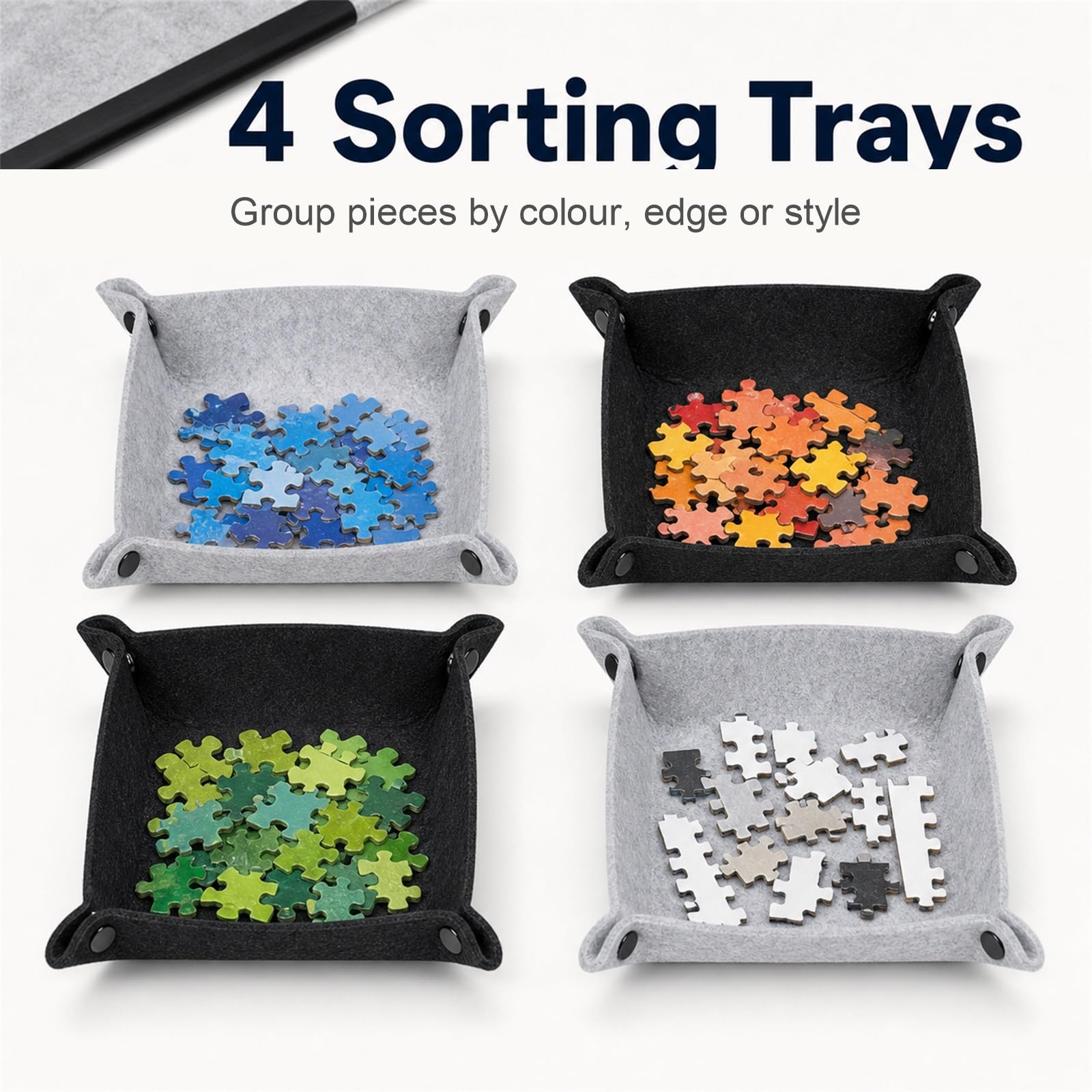 Tablero De Rompecabezas Plegable,Mesa De Rompecabezas De Fieltro,Tablero para Puzzle Inclinable,4 Bandejas De ClasificacióN,Ideal para Adultos Y Amantes De Los Puzzles
